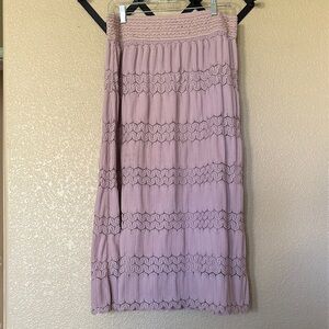 Lapis Lavender/Mauve Lace Maxi Skirt